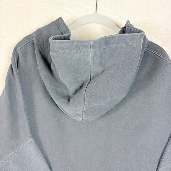ALLSAINTS Xonda Full Zip Hoodie Women Sz Medium Gray Cotton Distressed Oversized - Picture 13 of 16